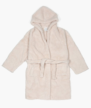 Peignoir à capuche confortable beige