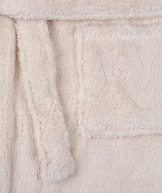 Peignoir à capuche confortable beige